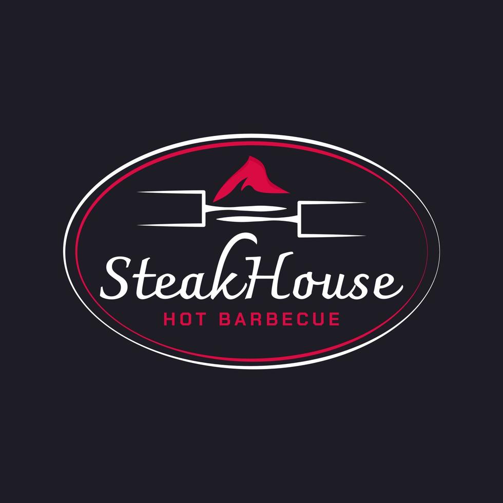 steak restaurant logo. barbecue restaurant symbol design vector