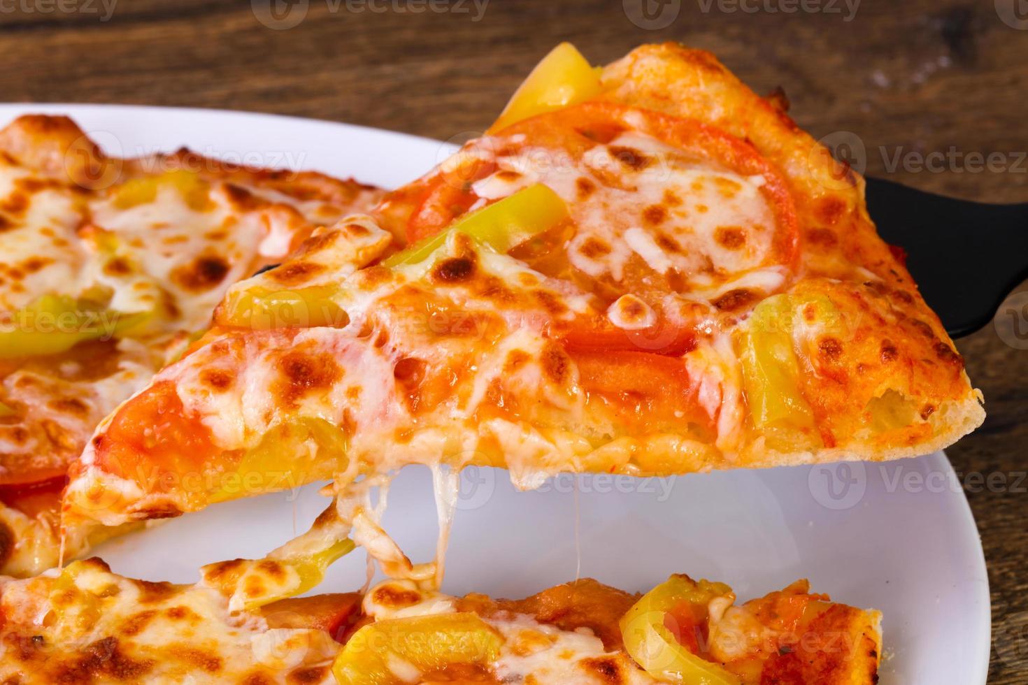 Pizza with bell pepper photo