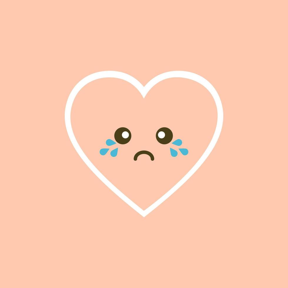 cute heart shape and love flat design vector illustration