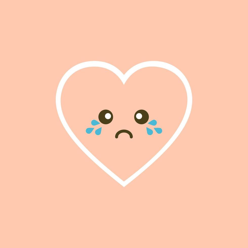 cute heart shape and love flat design vector illustration