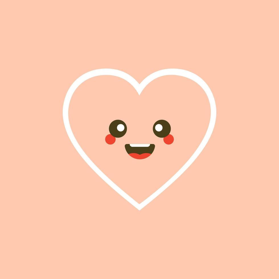 cute heart shape and love flat design vector illustration