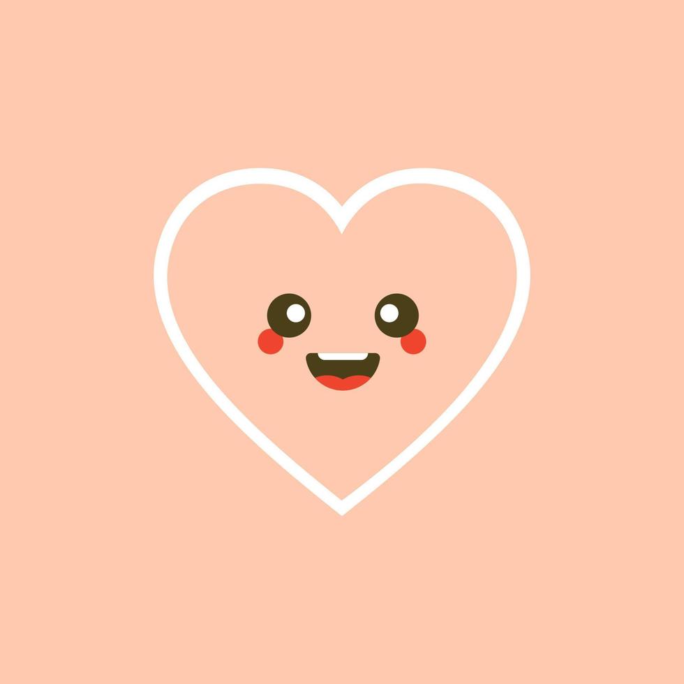 Linda forma de corazón y amor ilustración de vector de diseño plano