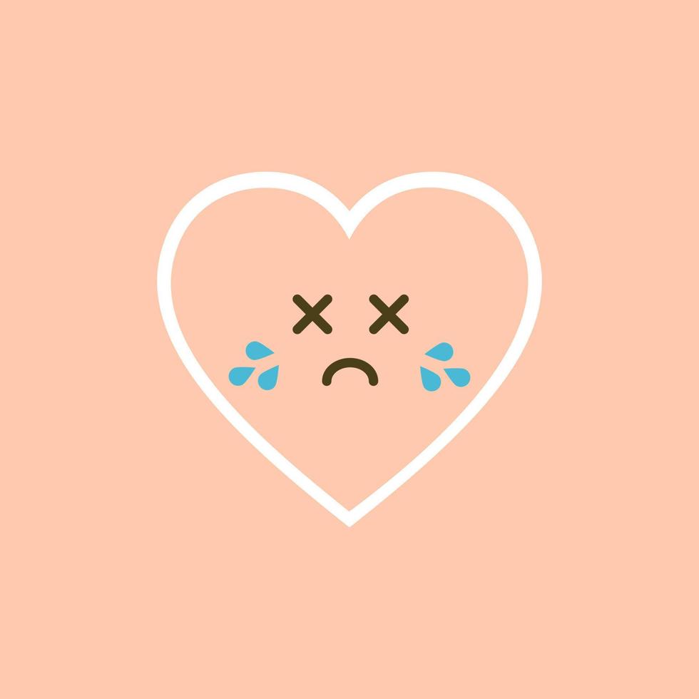cute heart shape and love flat design vector illustration