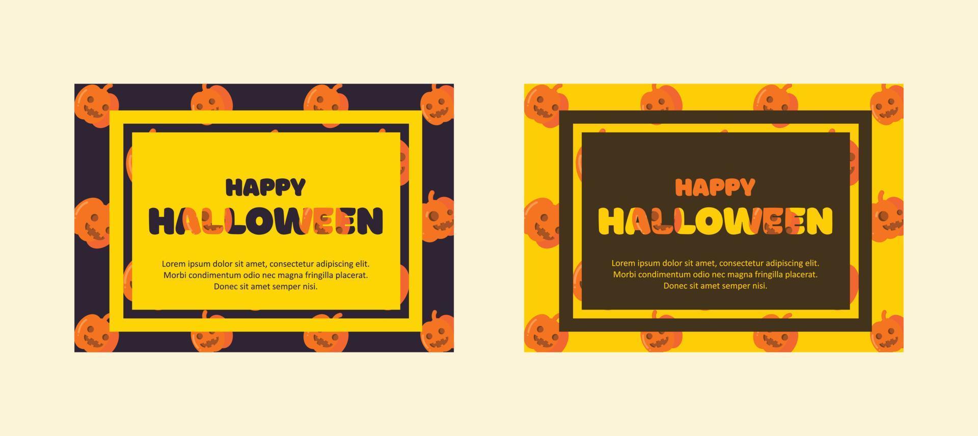 feliz halloween tarjeta de felicitación diseño plano vector