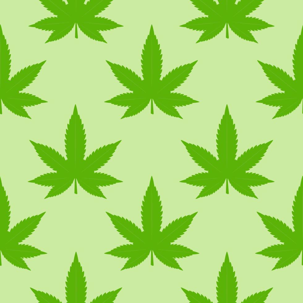 el cannabis deja un patrón sin fisuras. Ilustración de vector de estilo retro de marihuana.