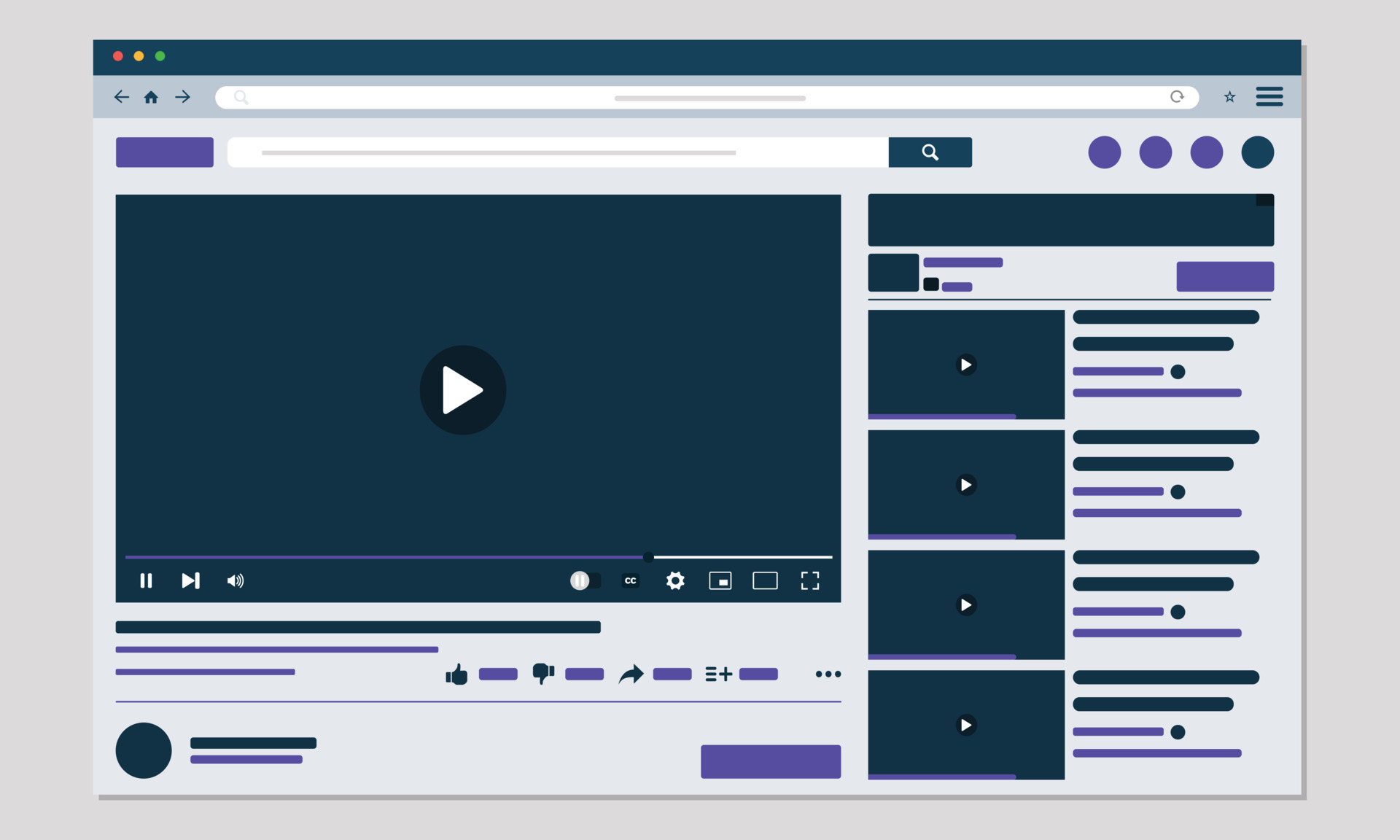 social-media-video-player-website-ui-mockup-7683753-vector-art-at-vecteezy