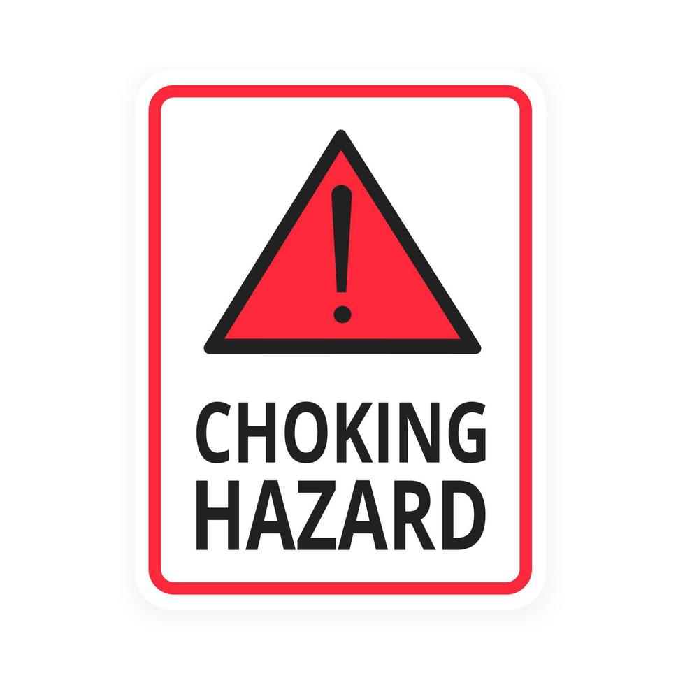 Choking hazard forbidden sign sticker not suitable for children under 3 years isolated on white background. vector