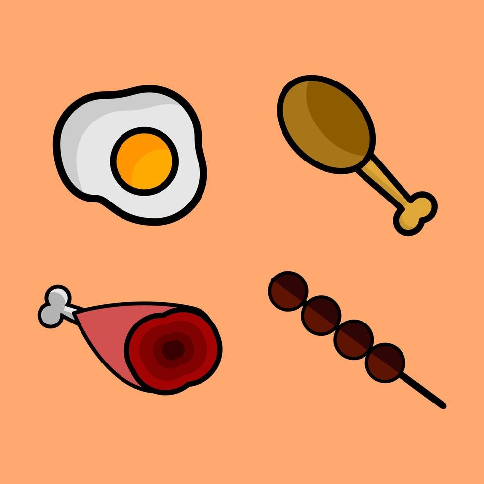 icono de diseño de alimentos proteicos vector