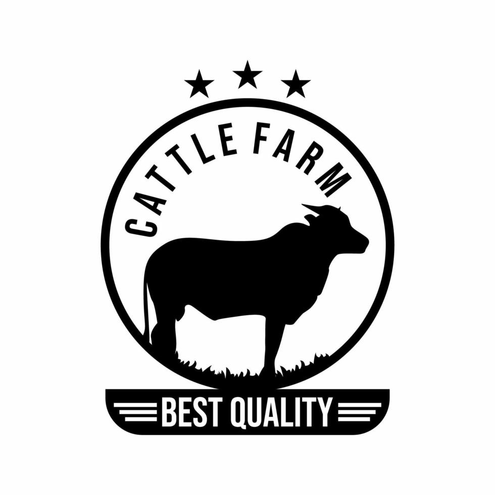 Cattle farm logo design vector