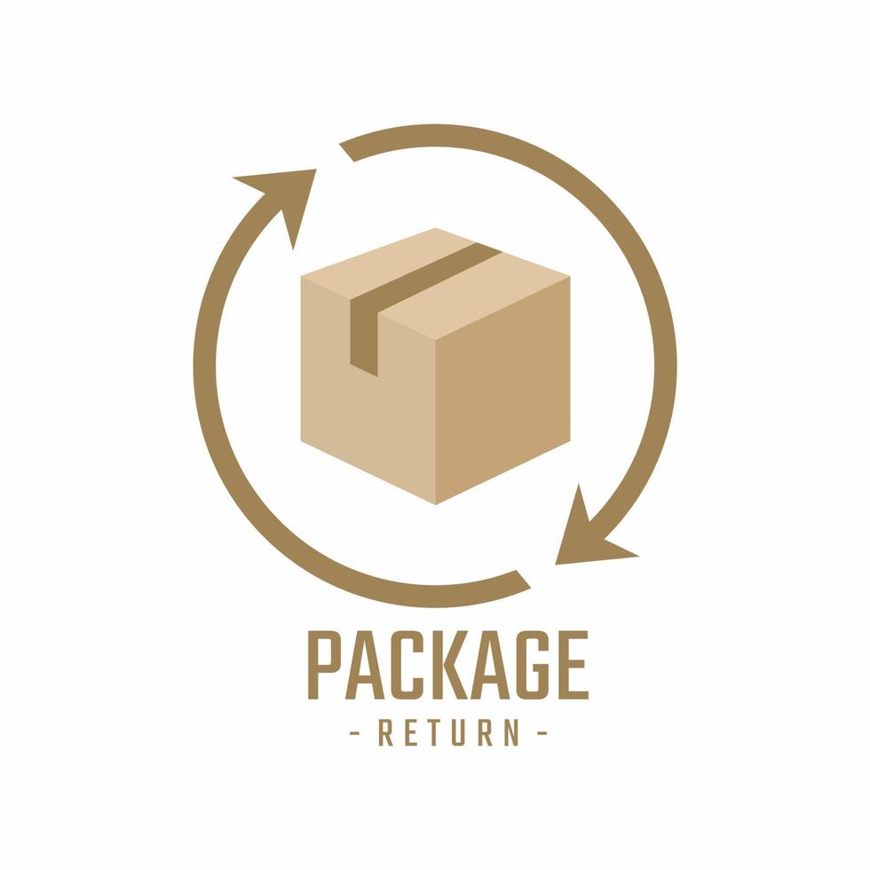 package return icon design, packing box, returned to seller vector