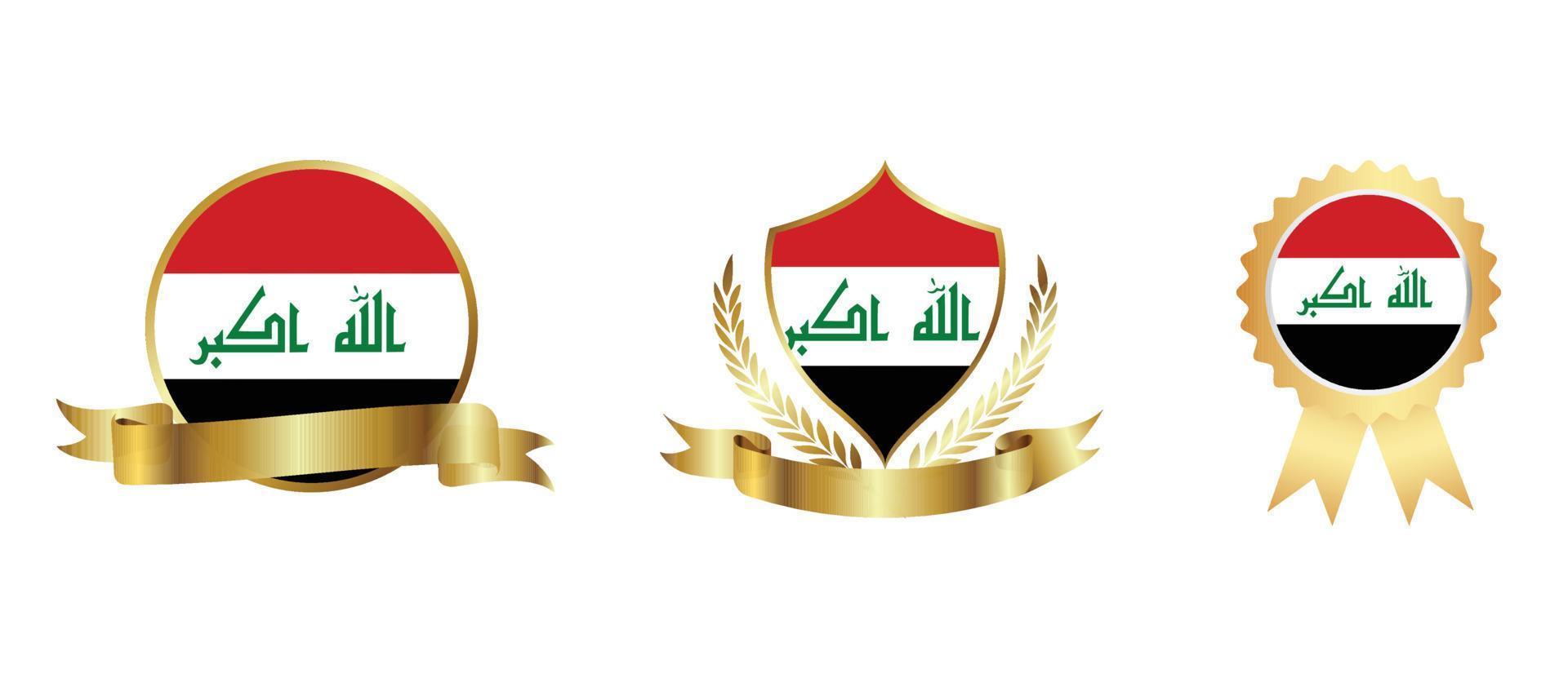 icono de la bandera de irak. conjunto de iconos web. colección de iconos plana. ilustración vectorial sencilla. vector