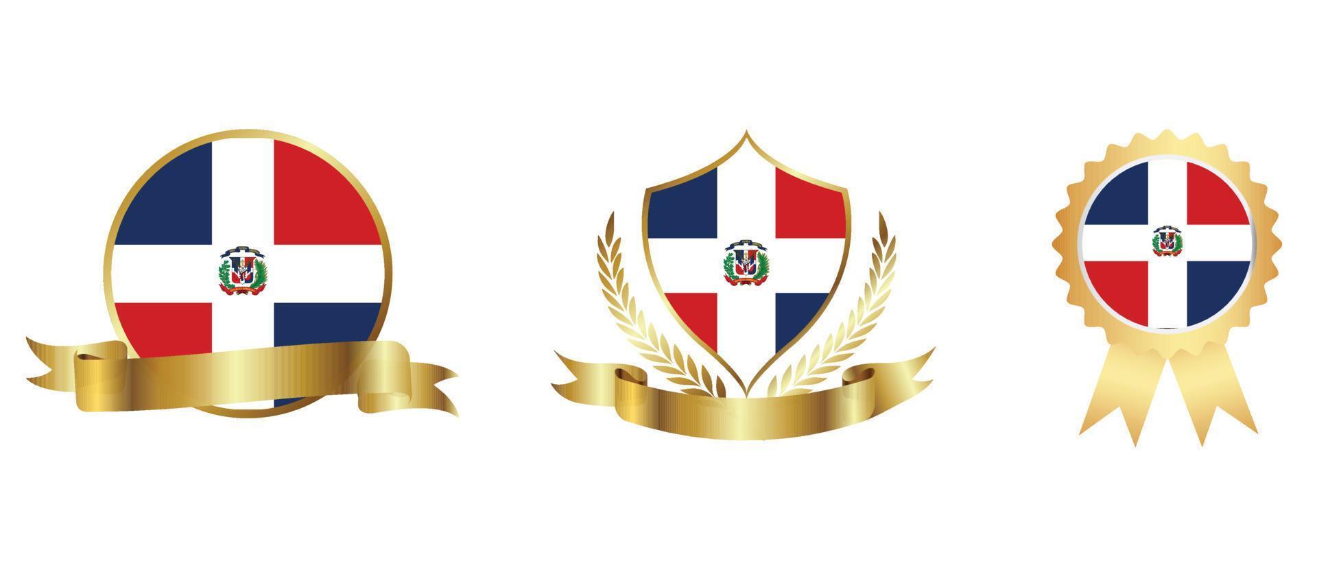 icono de la bandera de la república dominicana. conjunto de iconos web. colección de iconos plana. ilustración vectorial sencilla. vector