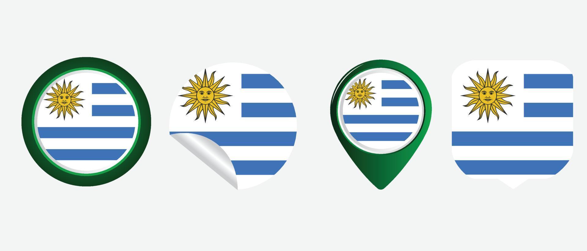 icono de la bandera de uruguay. conjunto de iconos web. colección de iconos plana. ilustración vectorial sencilla. vector