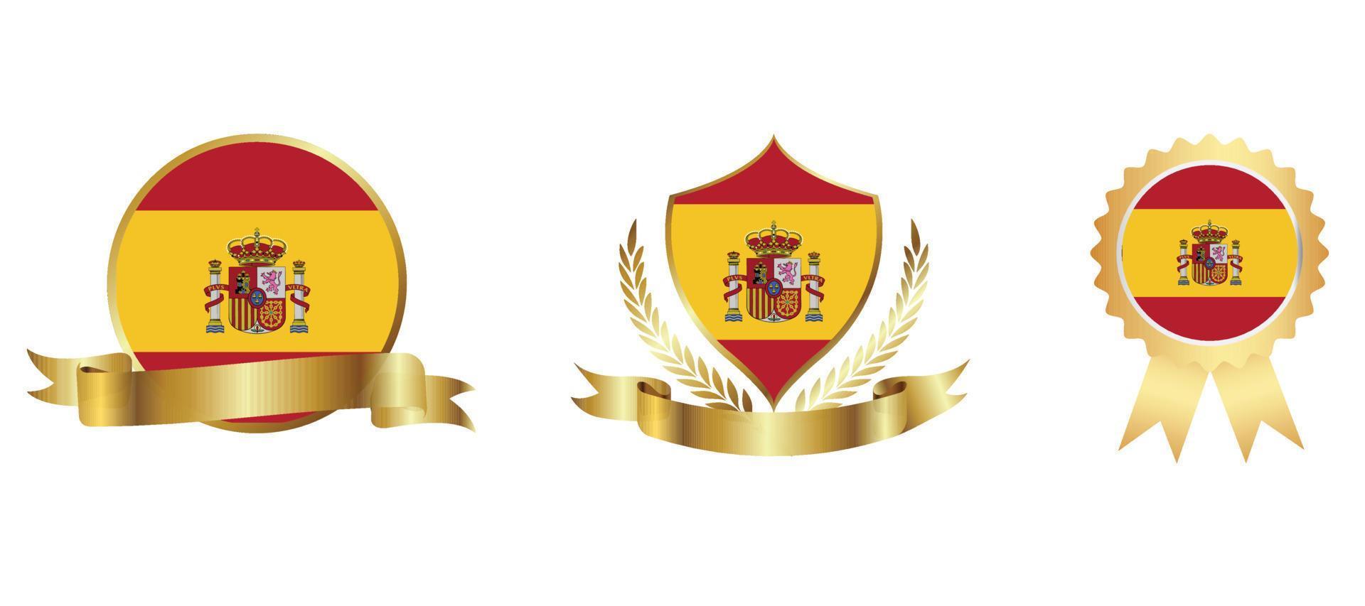 icono de la bandera de españa. conjunto de iconos web. colección de iconos plana. ilustración vectorial sencilla. vector