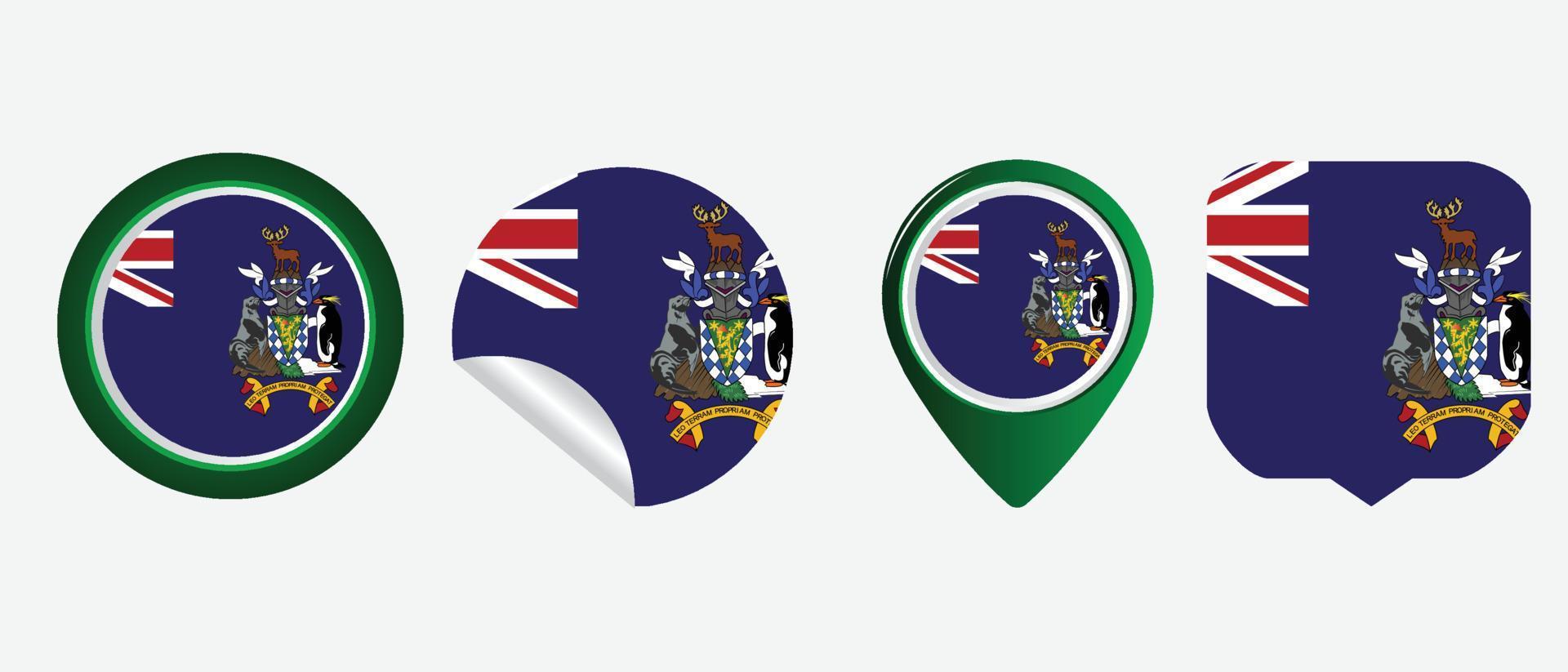 south georgia and the south sandwich islands flag icon symbol vector illustration