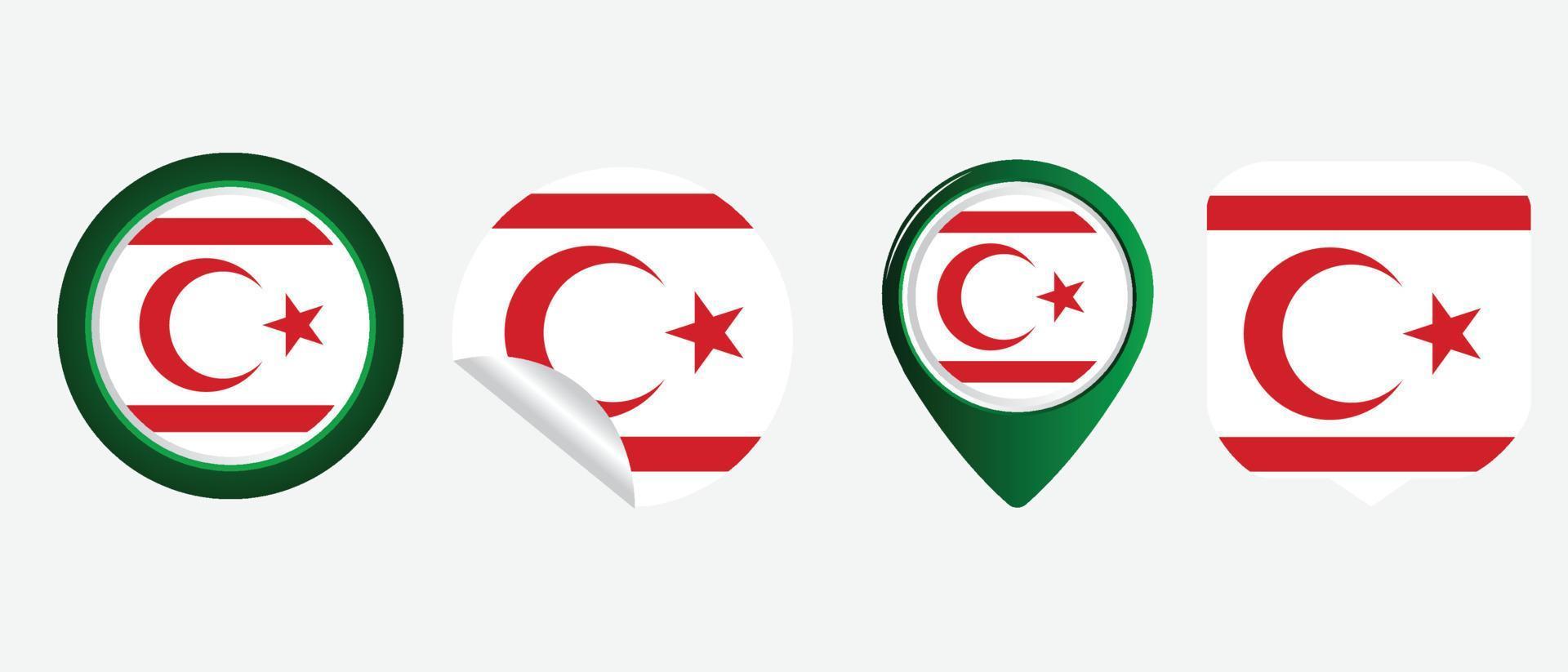 turkish republic of northern cyprus flag icon symbol vector illustration