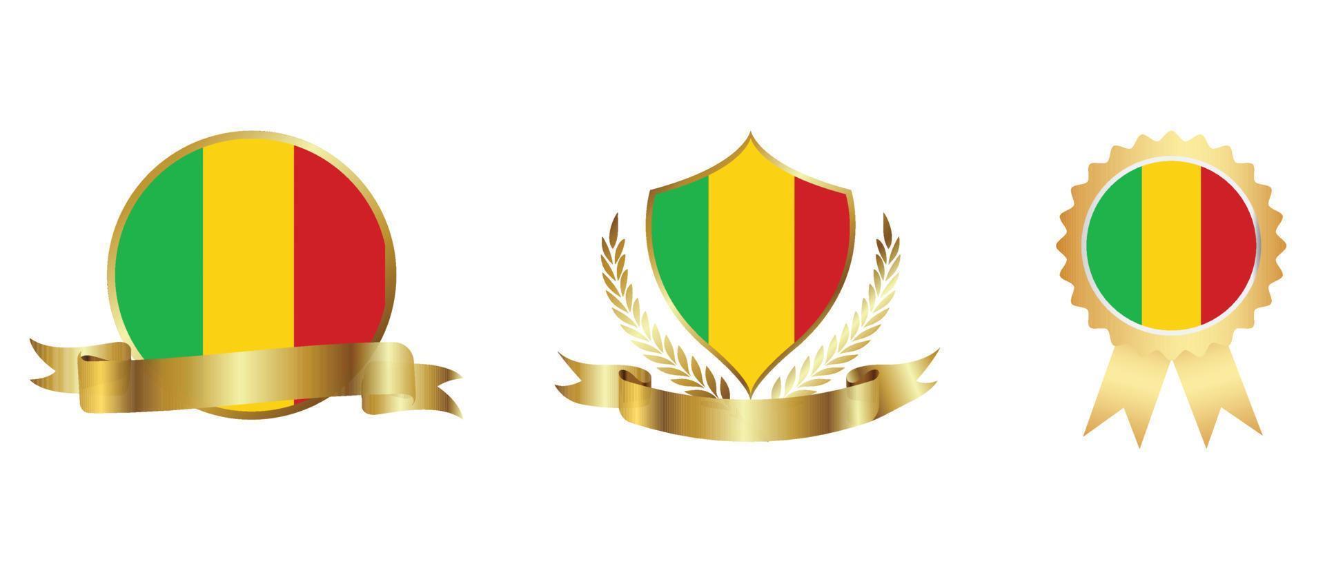 icono de la bandera de Malí. conjunto de iconos web. colección de iconos plana. ilustración vectorial sencilla. vector