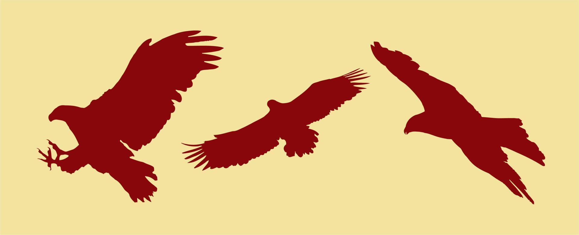 silueta de águila roja vector