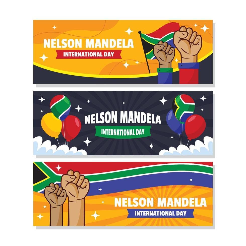 Nelson Mandela International Day Banner vector