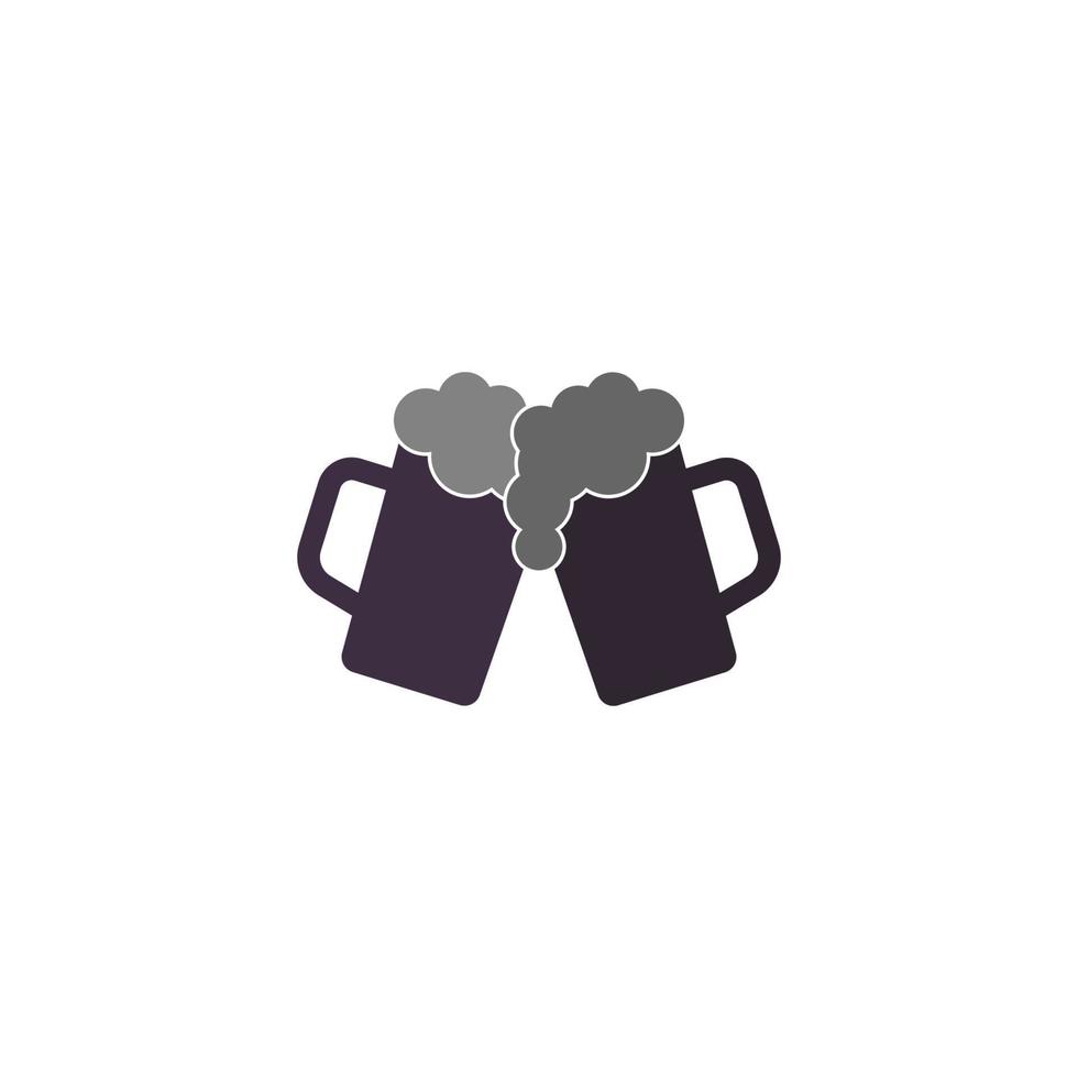 vector de plantilla de ilustración de diseño de logotipo de icono de cerveza