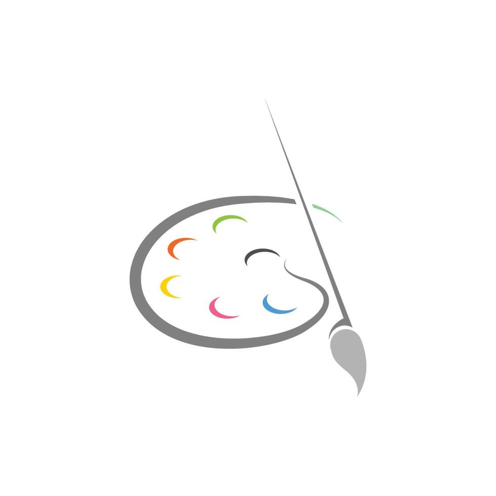 ilustración de diseño de logotipo de icono de paleta de pintura vector