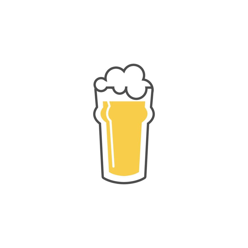 vector de plantilla de ilustración de diseño de logotipo de icono de cerveza