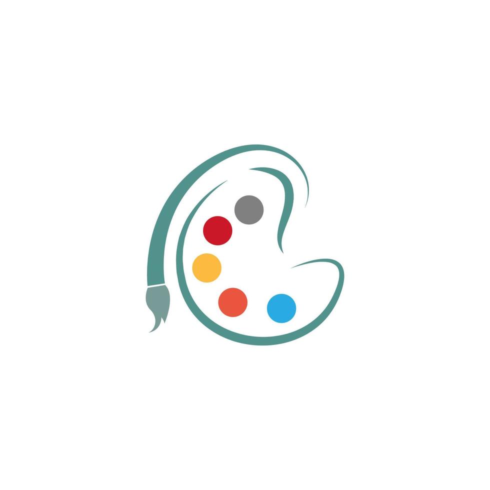 painting palette icon logo design illustration vector