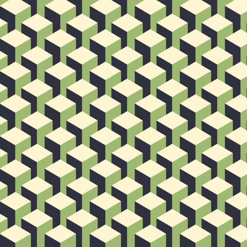 fondo de vector de patrón de forma de cubo isométrico abstracto sin costuras