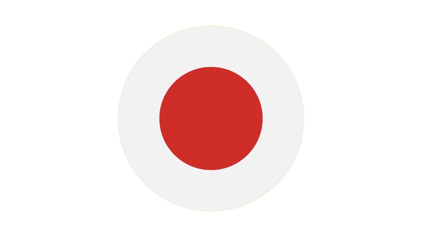 Japan flag circle, vector image and icon