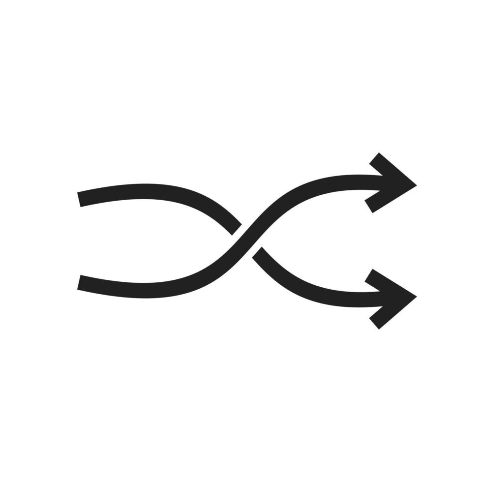 Shuffle II Line Icon vector