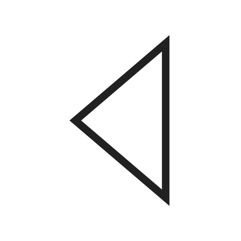 Triangle Arrow Left Line Icon vector