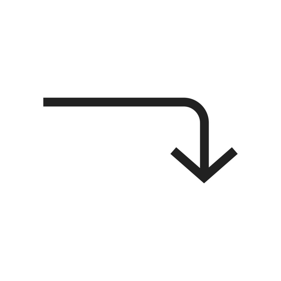 Turn Down Line Icon vector