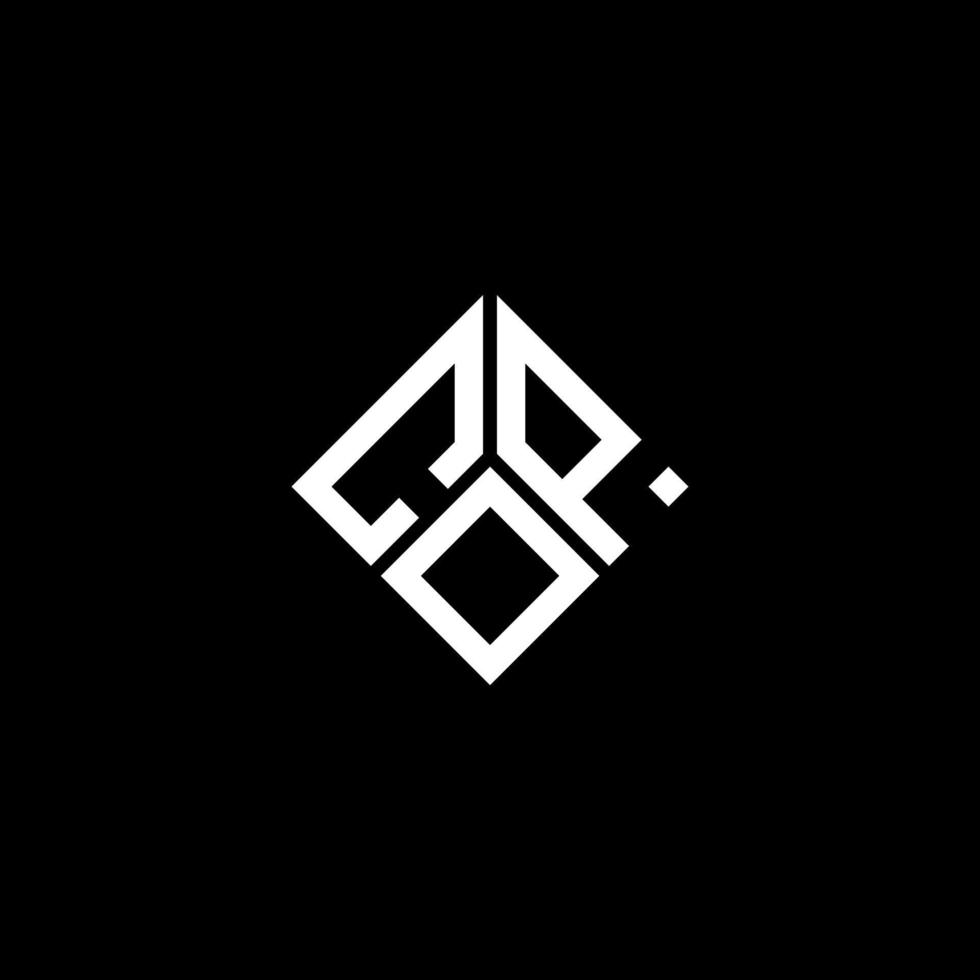 COP letter logo design on black background. COP creative initials letter logo concept. COP letter design. vector