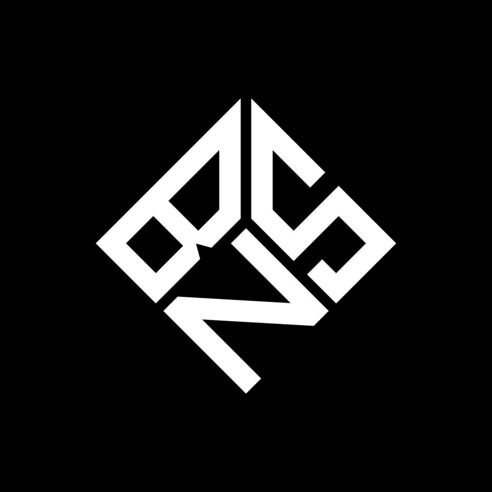 BNS letter logo design on black background. BNS creative initials letter logo concept. BNS letter design. vector