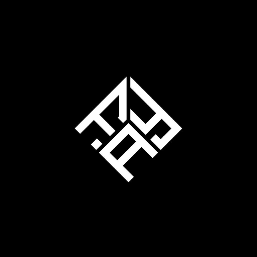 diseño de logotipo de letra fay sobre fondo negro. concepto creativo del logotipo de la letra de las iniciales de fay. diseño de letras fay. vector