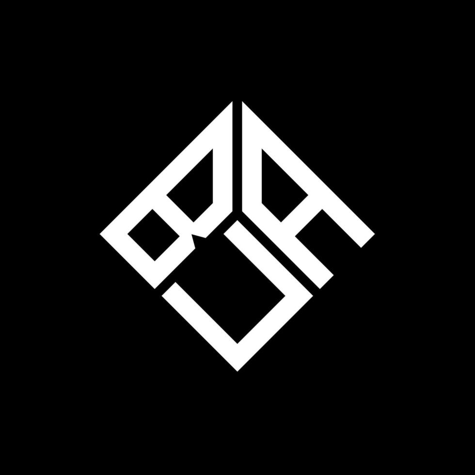 diseño de logotipo de letra bua sobre fondo negro. concepto de logotipo de letra de iniciales creativas de bua. diseño de letra bua. vector
