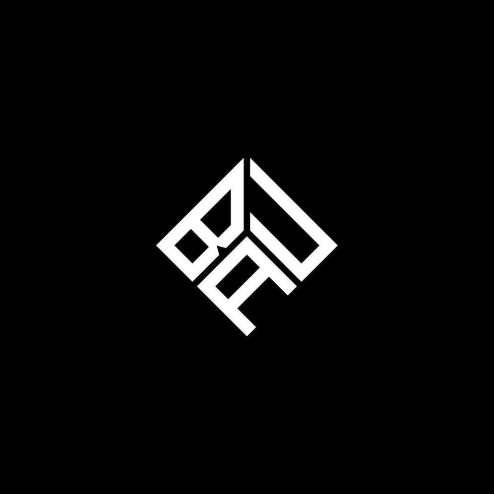 diseño de logotipo de letra bau sobre fondo negro. concepto de logotipo de letra de iniciales creativas bau. diseño de letras bau. vector
