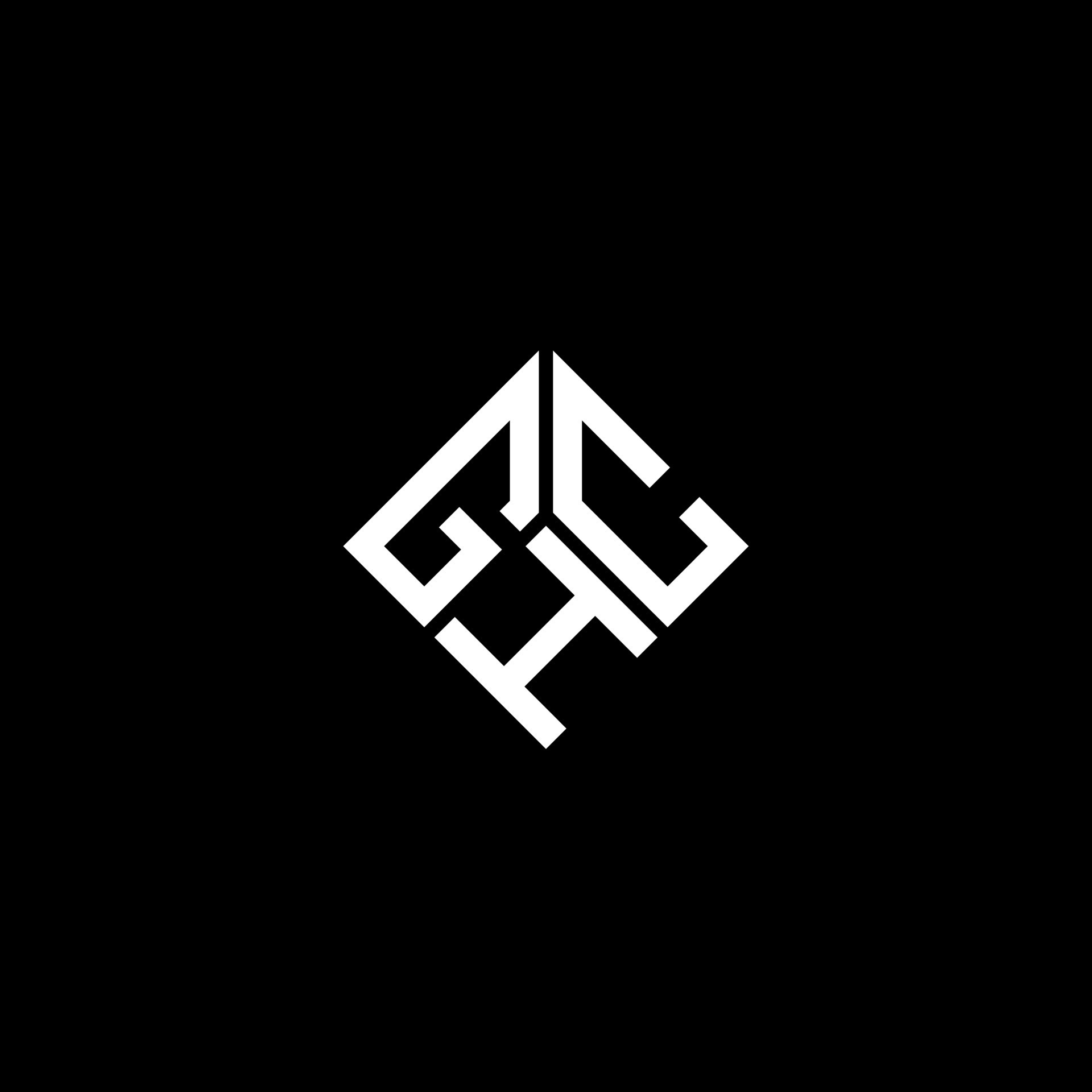 GHC letter logo design on black background. GHC creative initials