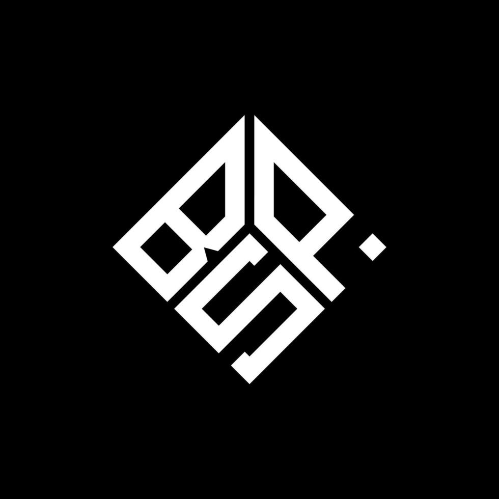 diseño de logotipo de letra bsp sobre fondo negro. concepto de logotipo de letra de iniciales creativas bsp. diseño de letras bsp. vector