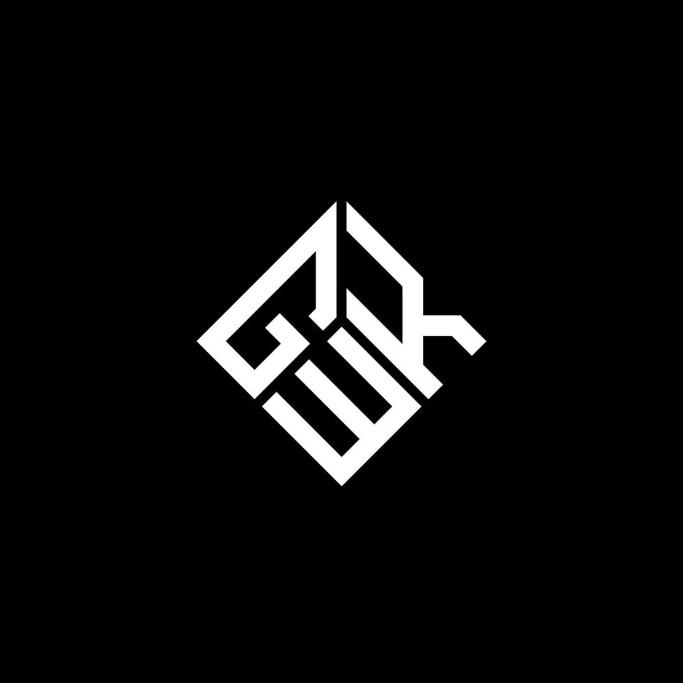 diseño de logotipo de letra gwk sobre fondo negro. concepto de logotipo de letra de iniciales creativas gwk. diseño de letras gwk. vector