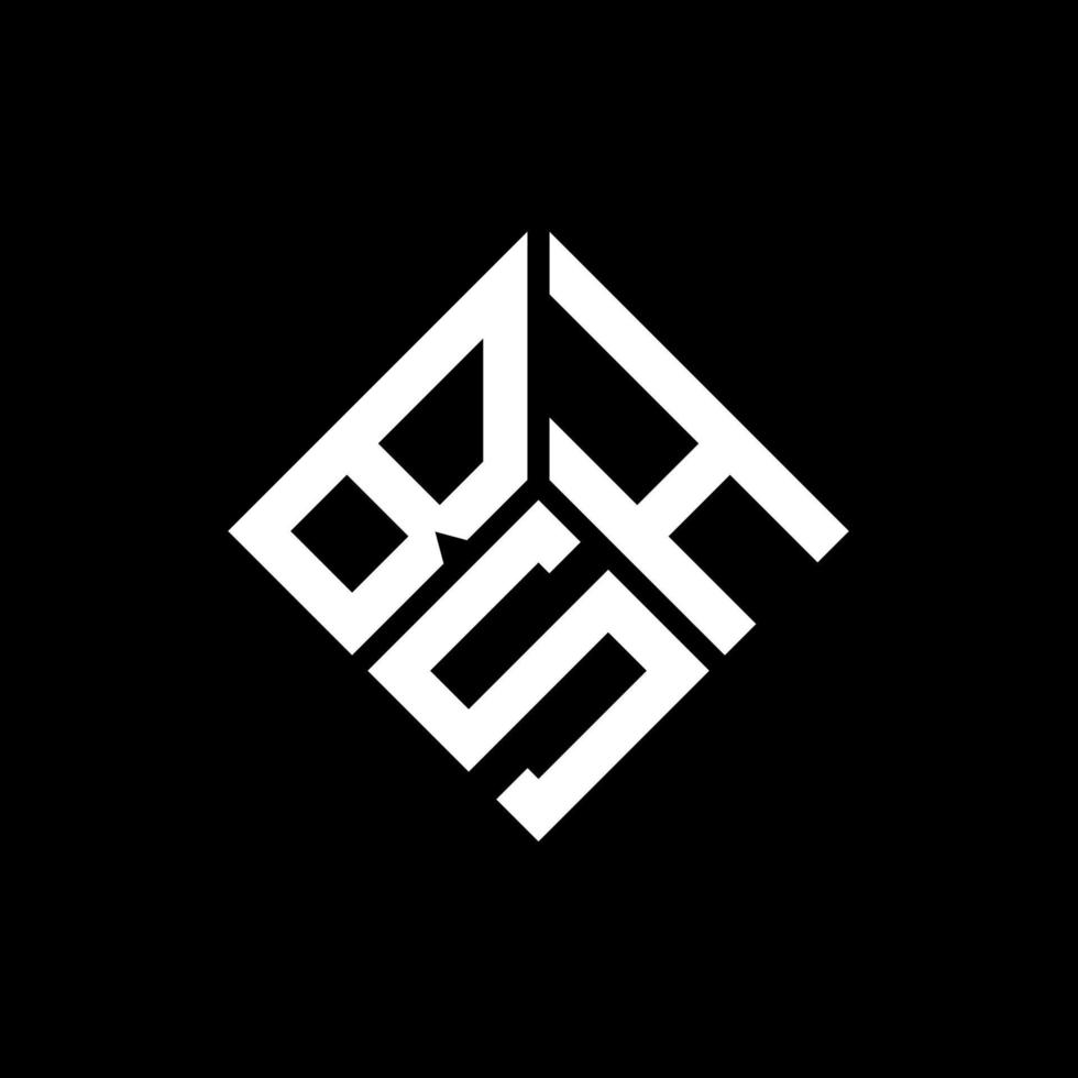 diseño de logotipo de letra bsh sobre fondo negro. concepto de logotipo de letra de iniciales creativas bsh. diseño de letras bsh. vector