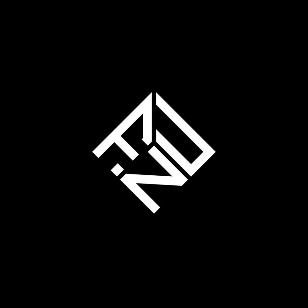 diseño de logotipo de letra fnu sobre fondo negro. concepto de logotipo de letra de iniciales creativas fnu. diseño de letras fnu. vector