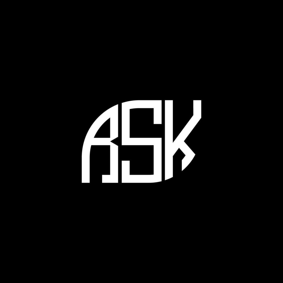 diseño de logotipo de letra rsk sobre fondo negro. concepto de logotipo de letra inicial creativa rsk. diseño de letras de riesgo. vector