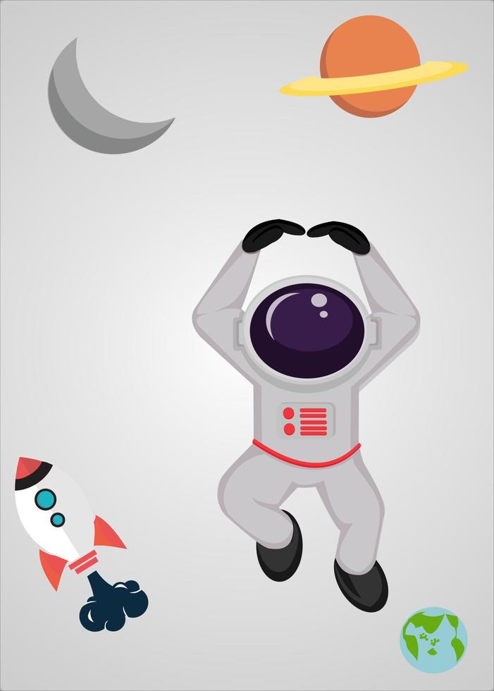 astronot space logo design template for brand or company and other vector