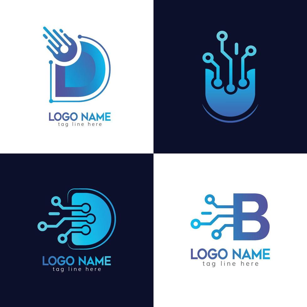 tecnología alguna colección de logotipos y concepto creativo descarga gratuita de vectores. vector