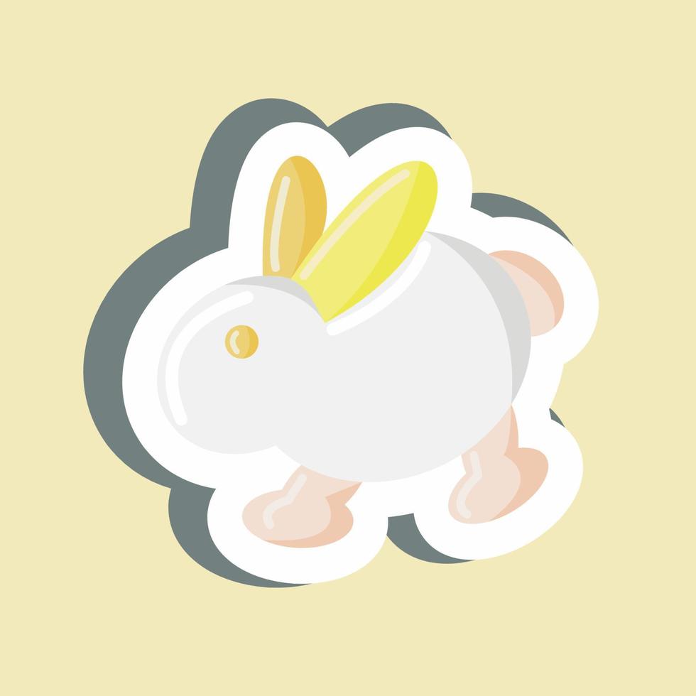Sticker Rabbit. suitable for Meat. simple design editable. design template vector. simple illustration vector