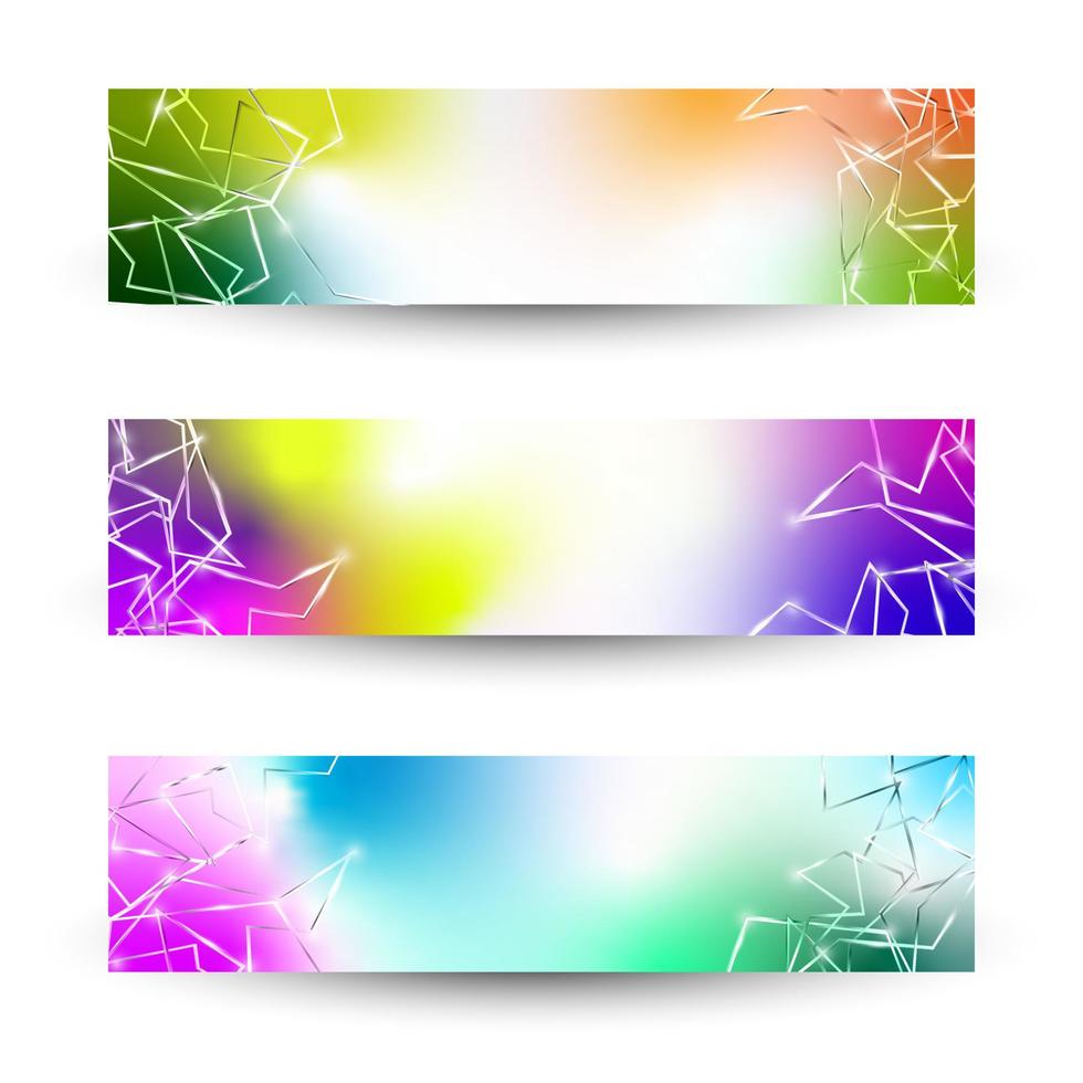 Abstract Horizontal techno banners set. Vector eps10