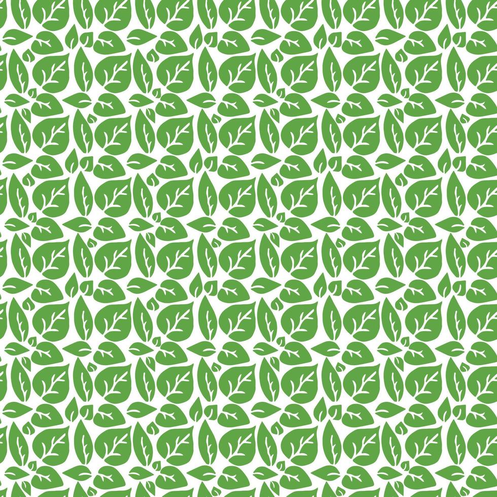 seamless pattern with green leaves. green leaves on the white background. vector