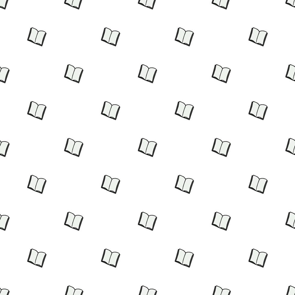 Seamless book vector pattern. Colored books background. Doodle vector book pattern on white background