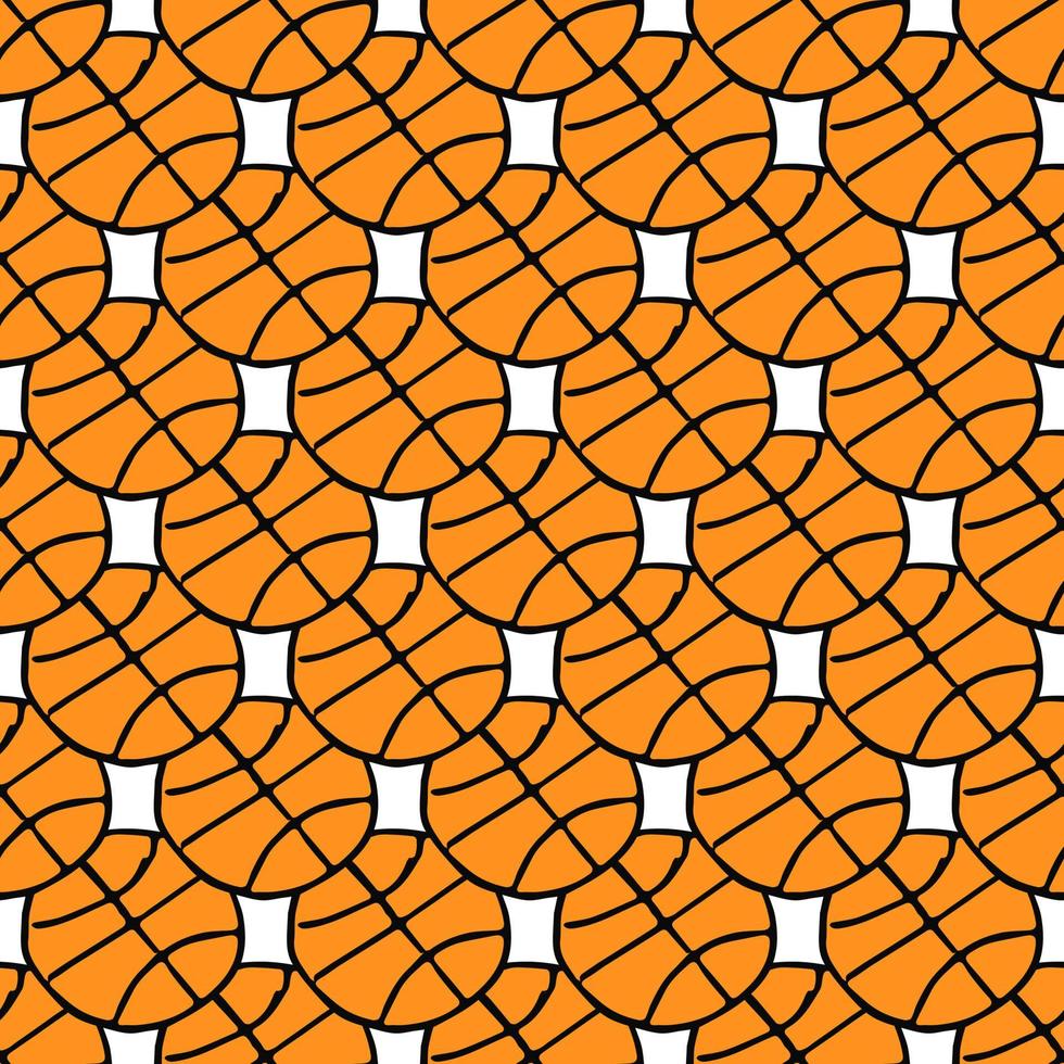Seamless basketball pattern. seamless doodle pattern with basketball ball. vector illustration with basketball ball on white background